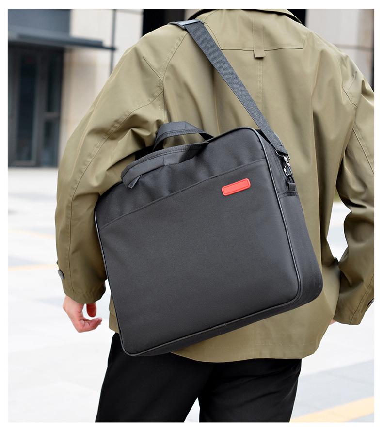 Handheld Crossbody Laptop Briefcase 15.6" - Single Shoulder, Large Capacity, Business Casual Tablet Bag