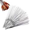 100/200Pcs BBQ Skewers Stainless Steel Heavy Duty Rust Resistant Metal Skewers Outdoor Barbecue Grill Skewers
