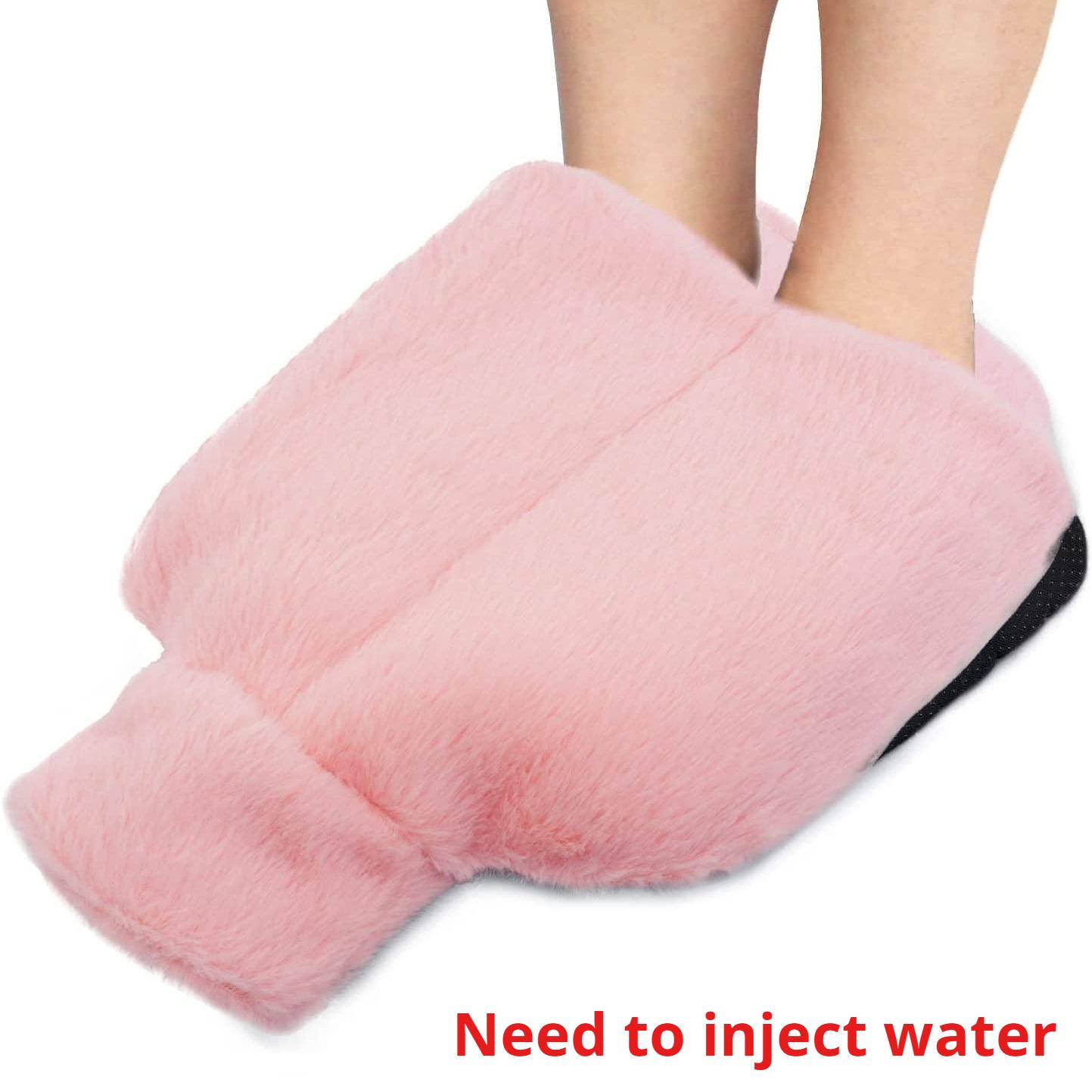 

Грілка для ніг з гарячою водою, об єм 2 л, знімна чохол, що стирається в машині, натуральне тепло для холодних ніг, зняття болю, зігрівання взимку, для використання в приміщенні рожевий