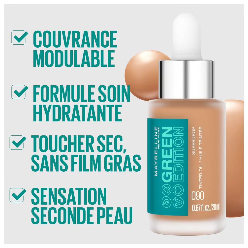 MAYBELLINE NEW YORK Aceite facial teñido Green Edition - 