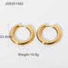 Stainless Goldplated Elegant Steel Geometric Hoop Earrings 18k Gold Titanium Steel Earrings Circle