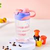 Trendy Straw Coffee Cup Cartoon Student Dormitory Double Drinking Cup Adorable Office Tea Plastic Water Cup