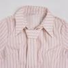 Korean Style Stripe Lapel Tie Shirt: Waist-Cinched, Long Sleeve, Sweet & Casual Women's Autumn Top
