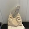 Women Solid Color Ruched Single Shoulder Retro Fashion Small Underarm Tote Bag