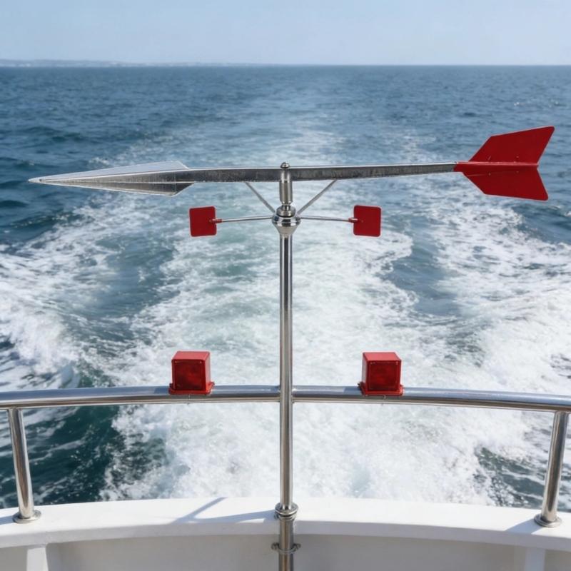 Stainless Steel Wind Direction Indicator Reflective Design Weather Vane for Night Navigation Safety on Boats