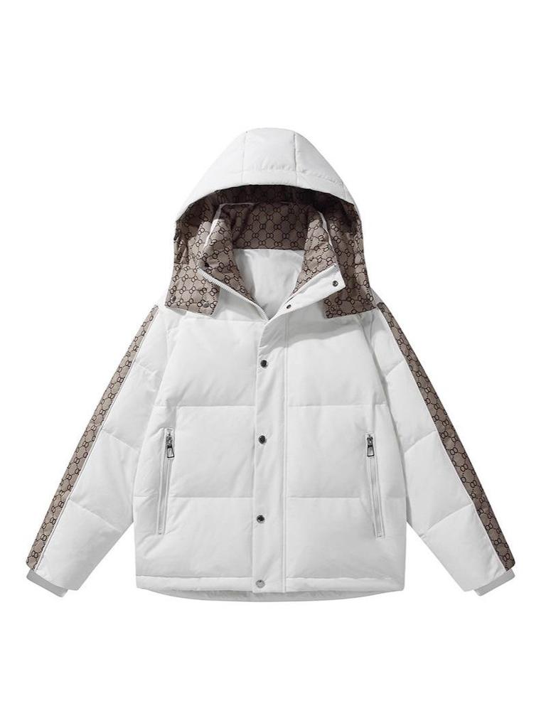 Men's 2025 Winter Thickened Hooded Down Jacket, Mid-Length, Fashionable Style for Couples