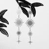 Temperament Bohemian Gold Color Stainless Steel Sun Awn Star Long Pendant Dangle Earrings for Women Charm Jewelry Accessory Gift