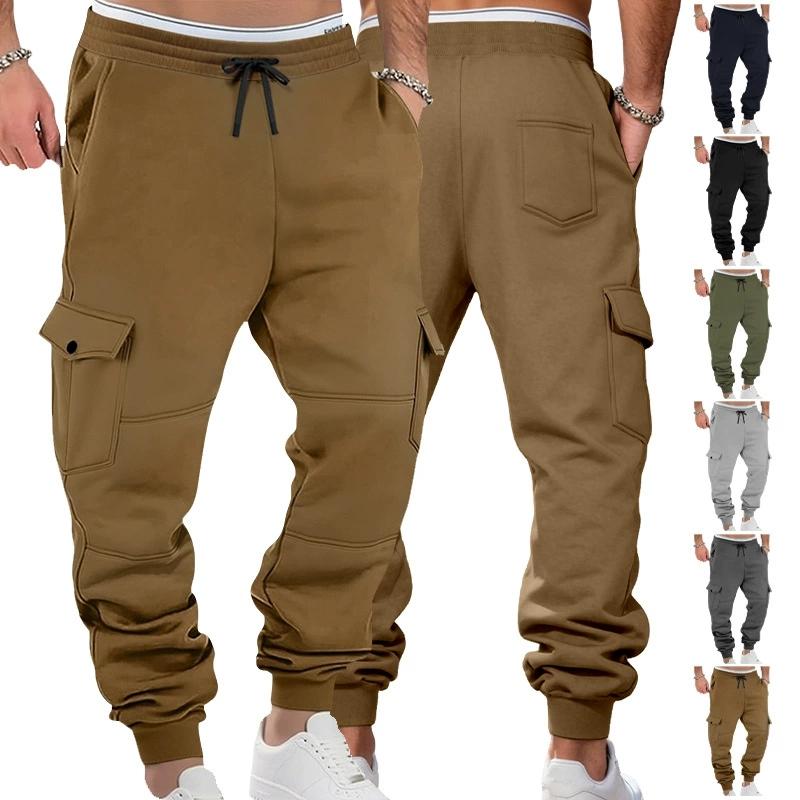 Men's Joggers Pants Loose Drawstring Long Pants Men Multi-pocket Sweatpants Casual Cargo Trousers for Men Fitness