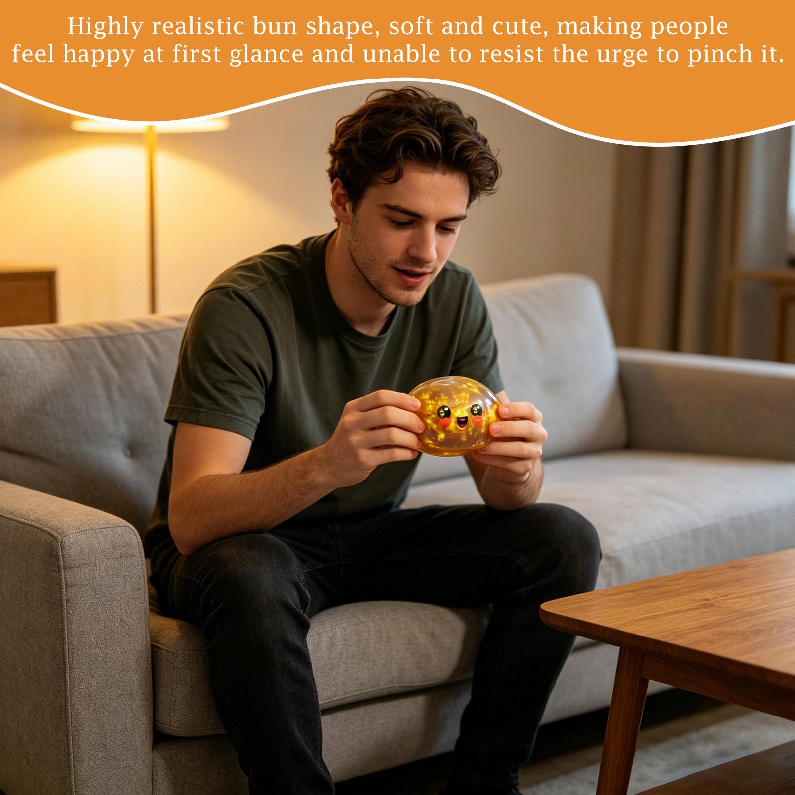

Squishy Dumpling Stress Relief Toy Soft Squeeze Sensory Toy Slow Rising Stress Ball for Kids and Adults Desk Toy for Anxiety Relief and Focus One Size золотистий