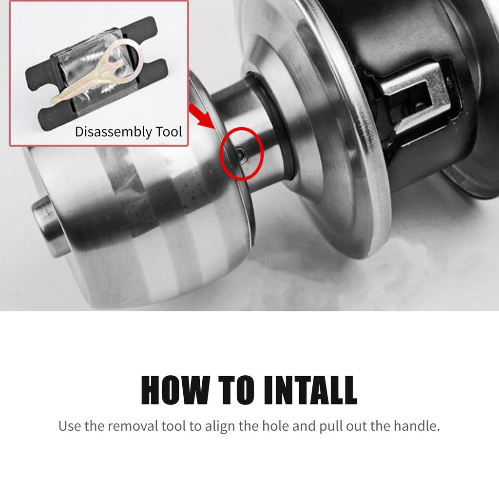 Door Knob Lockset Keyless Round Ball Style Handle Privacy Bedroom Bathroom Handle Lockset Stainless Steel Polished Door Knob Set Interior Lockable