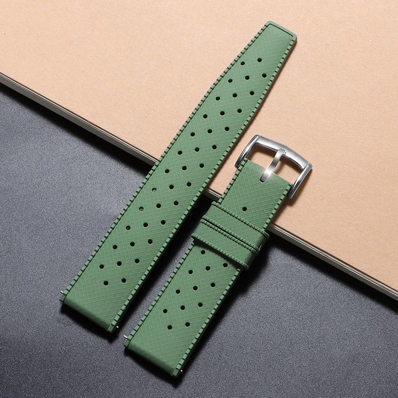 20mm 22mm Tropical Silicone Watch Band Quick Release Watchband Soft Rubber Smart Watch Strap Breathable for Seiko for Citizen