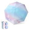 Folding 8 UV Heat Suitable for Both Sunny and Rainy Sun Comes with Small Storage Pouch Parasol, Ribs, Men's & Women's, Windproof, Water-Repellent,