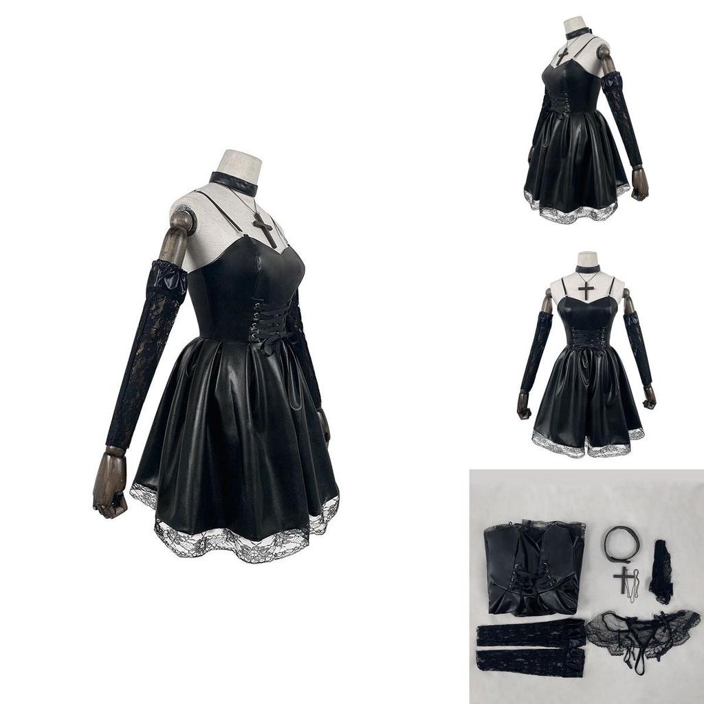 Stylish Misa Amane Death Note Anime Cosplay Black Dress For Halloween And Parties