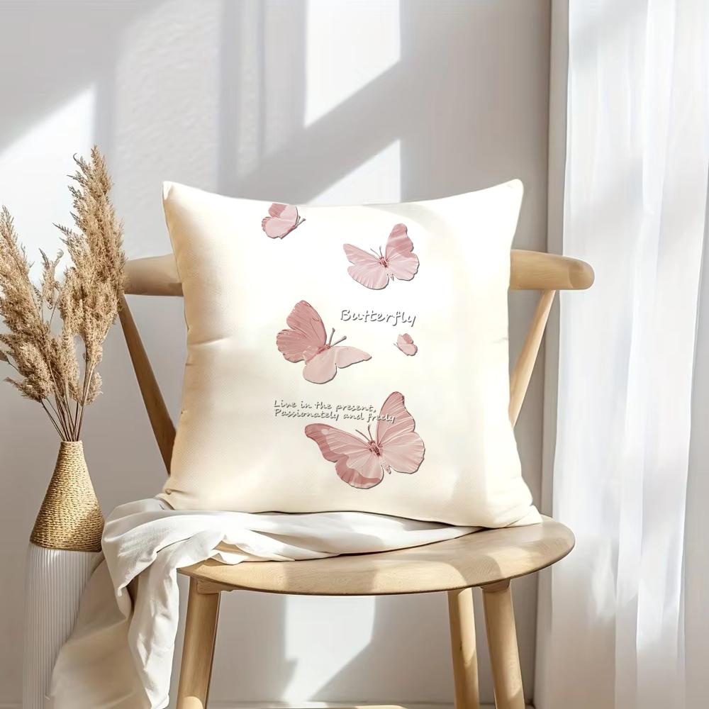Beautiful Butterfly Cushion Cover Soft Plush Throw Pillow Cover | Double-Sided Decorative Cushion Case | Sofa Bedroom Home Decor