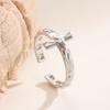 Vintage Jesus Cross Faith Exquisite Rings for Women Men Stainless Steel Jesus Cross Adjustable Ring Religious Party Jewelry Gift