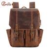 Herren Rucksack Crazy Horse Leder Doppel Schulter Reise Rucksack - Retro Echtes Leder Sportlich Lässig Tasche