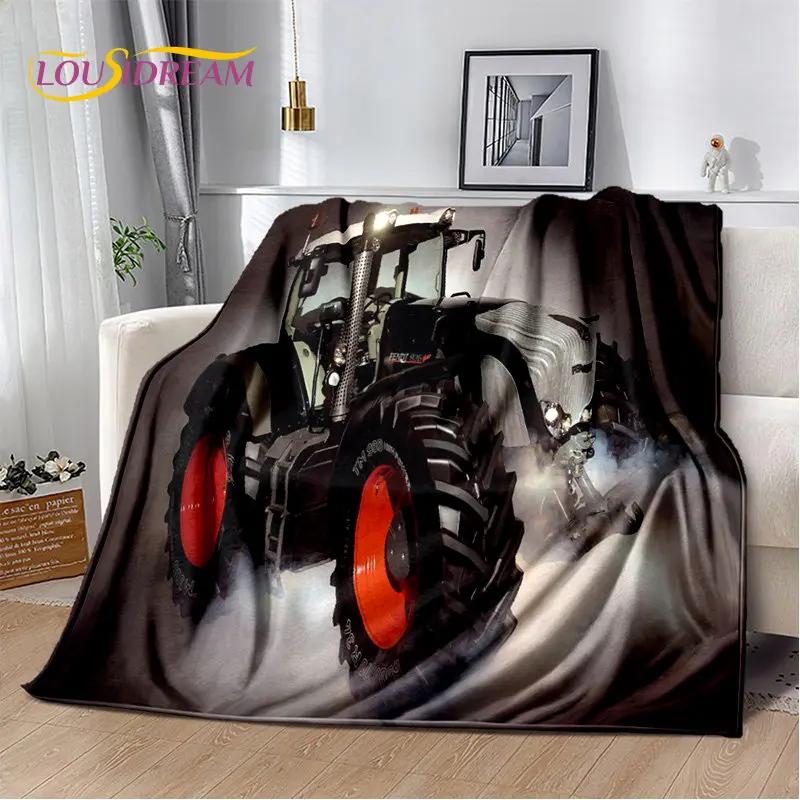 Car Tractor Truck Series Pattern Soft Plush Blanket,Flannel Blanket Throw Blanket for Living Room Bedroom Bed Sofa Picnic Cover