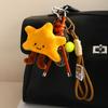 Cute Plush Puppy Bow Pendant Accessories Ins Wind Five-pointed Star Braided Rope Bag Pendant Keychain