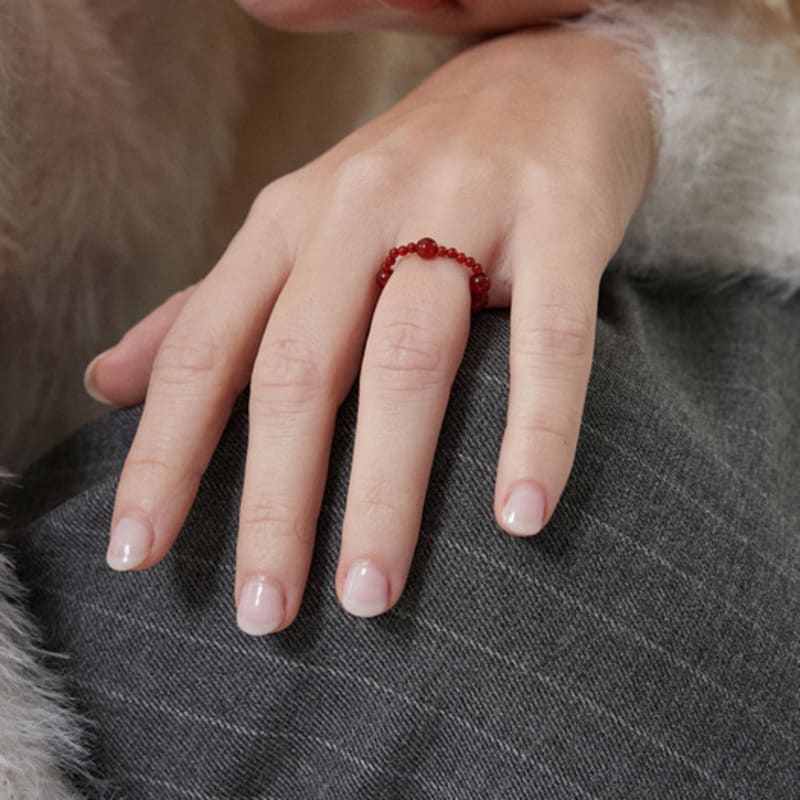 MERRYMOTIVE Red gemstone ring