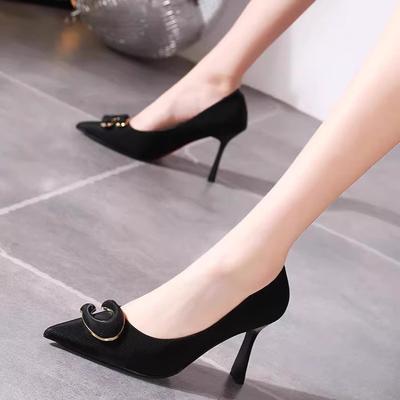 High Heels Women's Autumn New Pointed Thin Heels Light Mouth Muse Fan Temperament Versatile Single Shoes