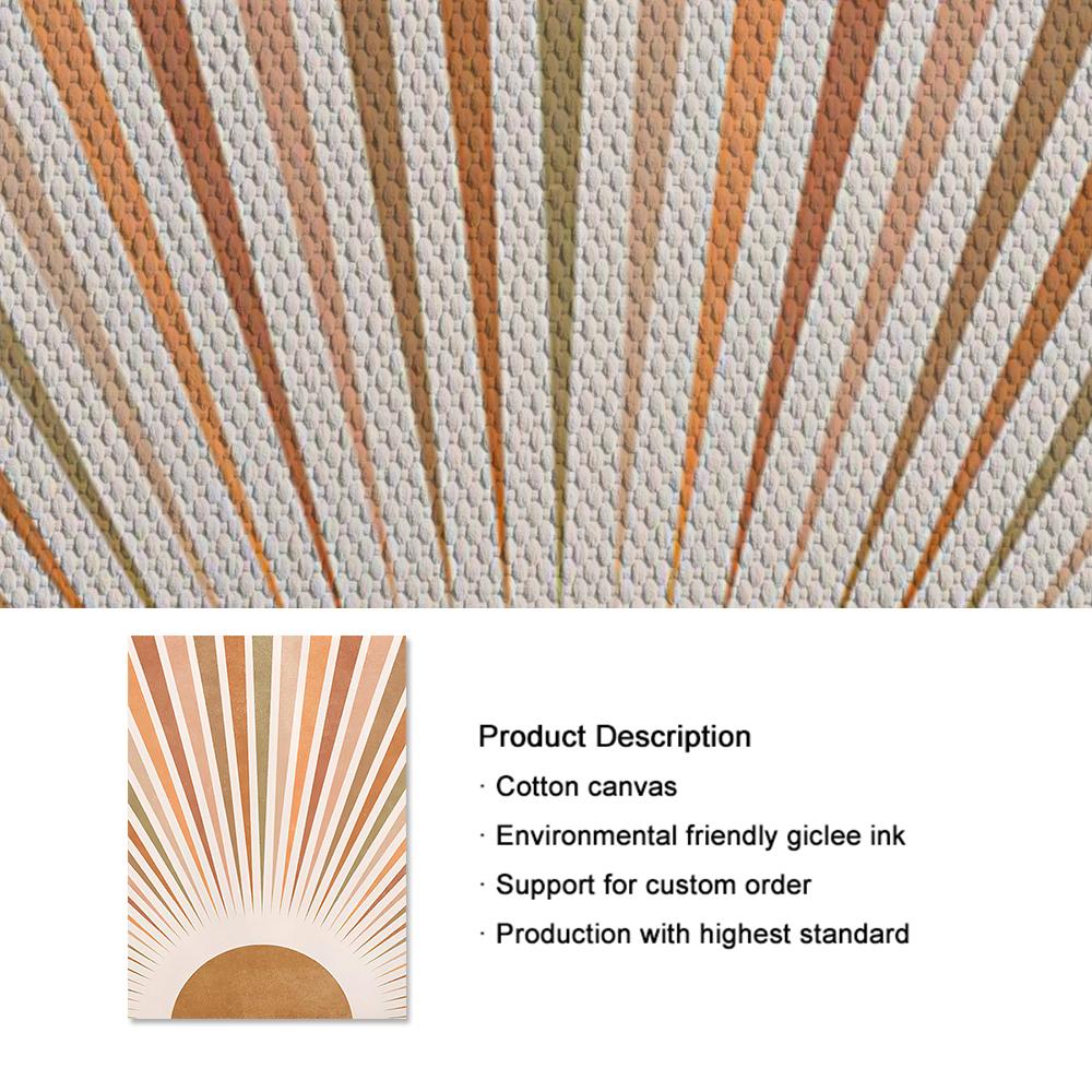 Boho Abstract Leaf Canvas Painting Monstera Rainbow Sun Posters Nordic Living Room Wall Art Pictures Prints For Home Decor