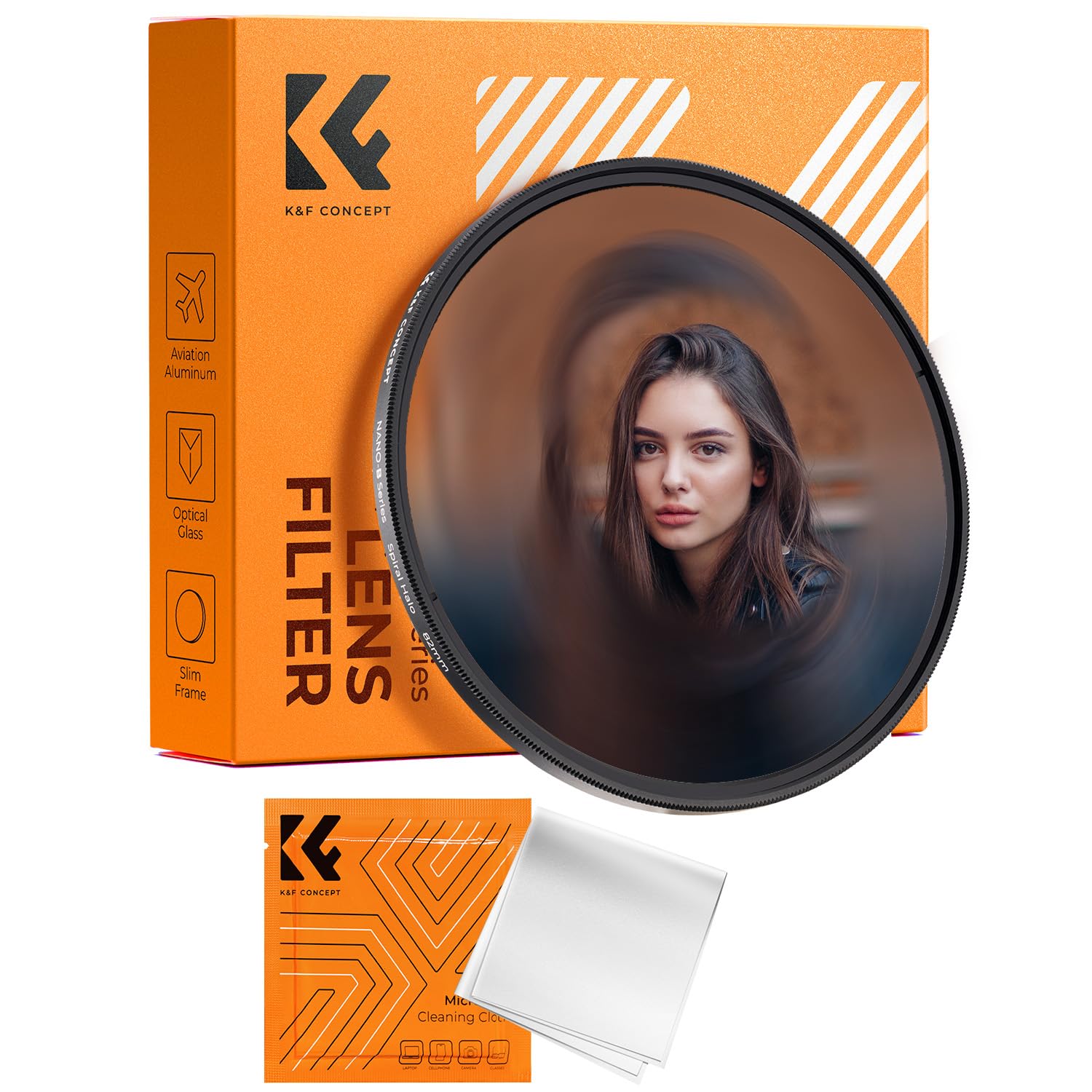 

K&F CONCEPT 82mm Spiral Filter, Special Effects, Thin, Includes 3 Cleaning Cloths (Nano-Basic)