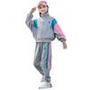 Completo abbigliamento per adolescenti Ragazze Primavera Autunno Patchwork Manica Lunga Zip Cappotto+Pantaloni Tuta 2 Pezzi per Bambini 5-14Y Abbigliamento Sportivo