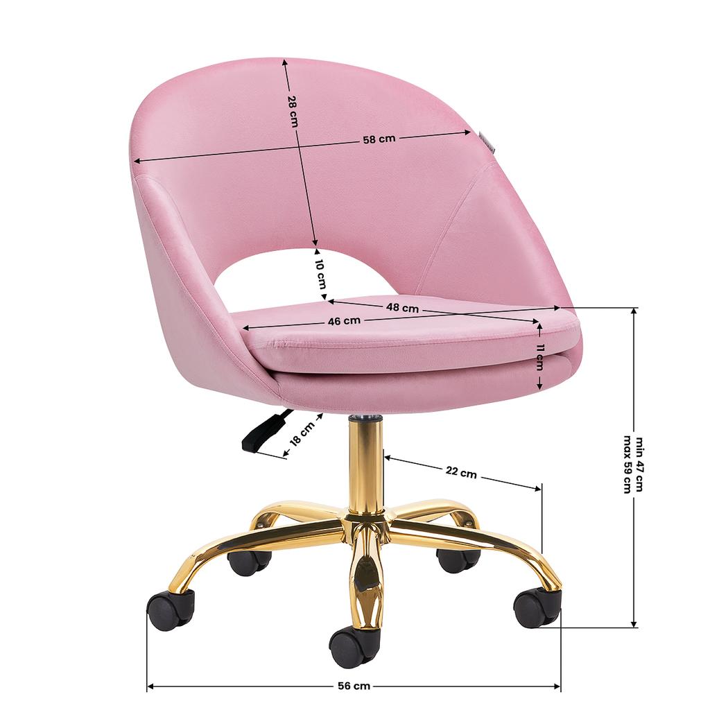 4Rico Swivel Chair Qs-Mf18G Velvet Pink