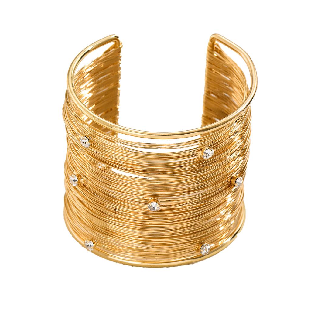 European and American style women's bracelet, personalized inlaid diamond design niche bracelet, versatile opening adjustment bracelet