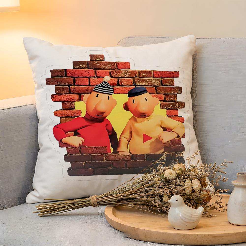 Cushion Cover Linen SkinFriendly Soft Decorative Case For Sofa Home Decor Kwaii Cartoon PPat MMat Anime Pillow Cover