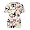 Camiseta de vaca creativa y divertida impresa en 3D con estilo Harajuku moderno, neutro y lindo, de manga corta casual