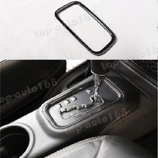 Carbon Fiber Look Inner Gear Shift Panel Cover Trim For Jeep Wrangler 2011-2017