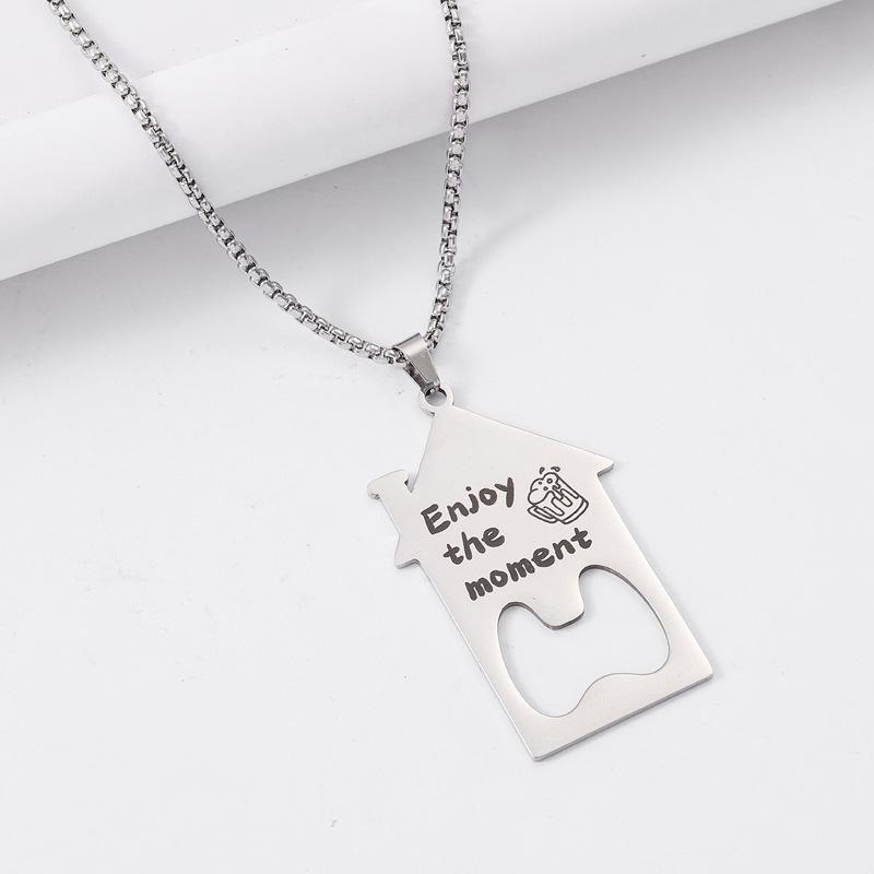 New Multifunctional House Bottle Opener Necklace Beer Bottle Opener Family Gift