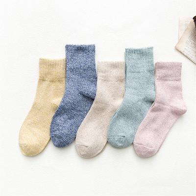 HSS Brand 2020 New Women Socks Thick Warm Wool Winter Socks Casual Candy Pink Color Student Girl's Socks 5 Pair/lot High Quality