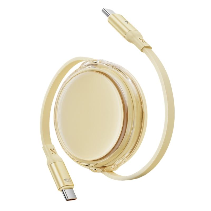 

Extendable USB C To USB C Chargers Cord 100W Power Delivery 480Mbps Data Transfer With 4 Length Settings жёлтый