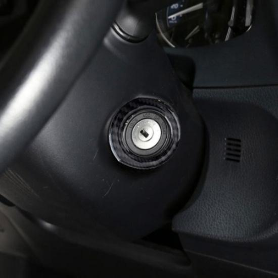 Carbon Fiber Engine Start Stop Button Ring Cover For Toyota Corolla 2014-2018