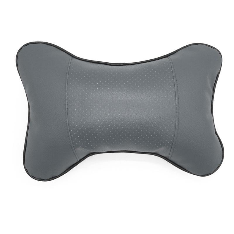 Universal Leather Car Neck Pillow Pair - Breathable, All-Season Cervical Support Headrest