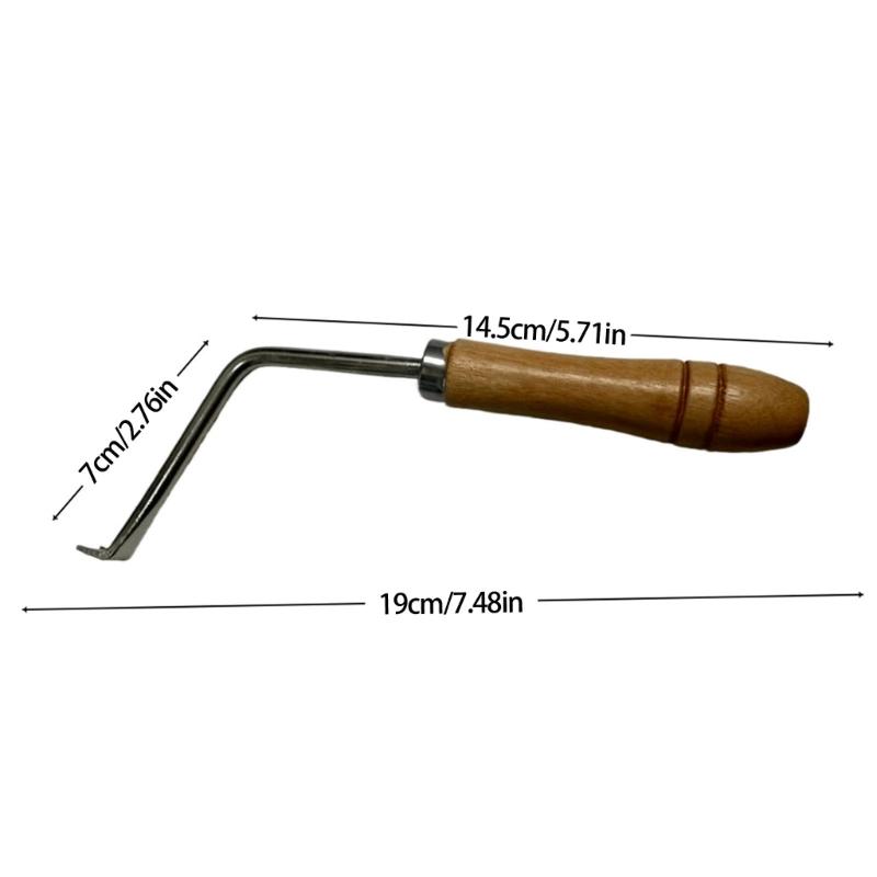 Multipurpose Piano Tuning Repair Tool Wooden Handle String Lifting Hook For Soundboard Repair And String Adjustment