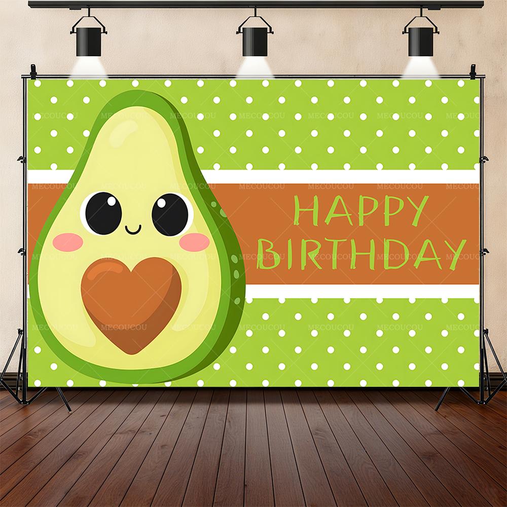 Fruit green avocado theme background children's birthday party decoration baby shower arrangement background studio photography