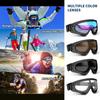 Versatile Windproof Sports Goggles for Skiing, Cycling & Motorcycle Riding, Durable PC Frame & Lens, Black