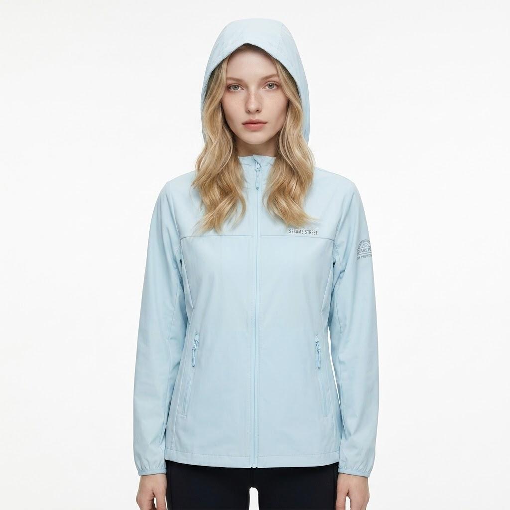 Women s Sesame Street Hooded Sun Protection Shirt – Fitted & Flattering M синий