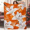Orange Lilienblume Überwurfdecke Elegantes Botanisches Design für Wohnzimmerdekoration HomeDecorGeschenk Geschenk für Sie