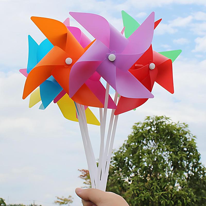 20PCS/Pack 19CM Size Windmills Assorted Mix Multiple Colors Self-assembly Windmill Party Decoration Game Props Carnival Gift ZYF