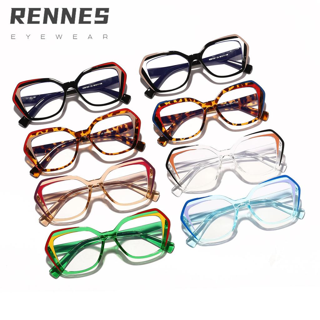 Ryan's new anti-blue glasses women's European, American ins fashion polygon face small myopia frame glasses