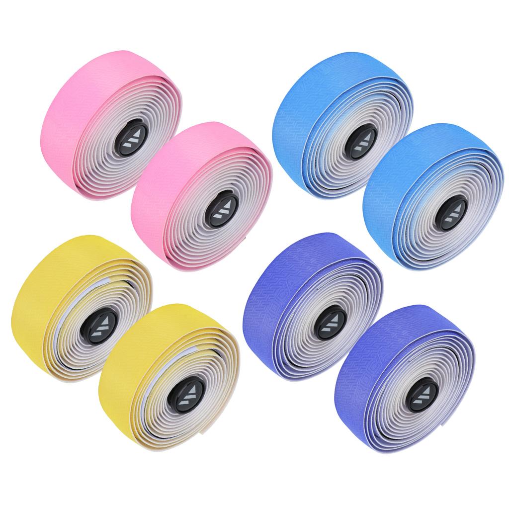Road Bike Z-pattern Dual-color Gradient Handlebar Tape with Plugs Shock-absorbing Comfortable for Ri