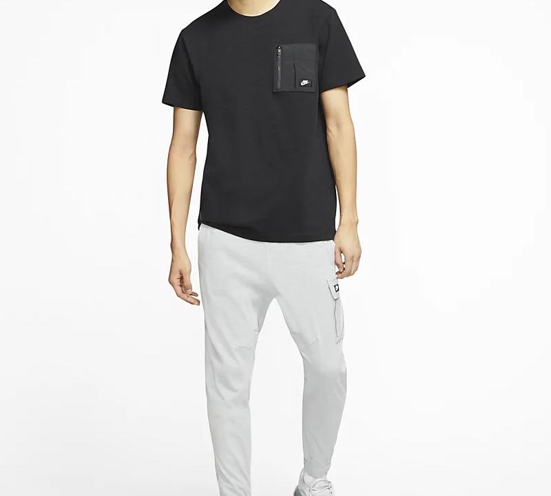 Nike T Shirts Men's Black Crew Neck Moderate Straight Fit CJ4324-010