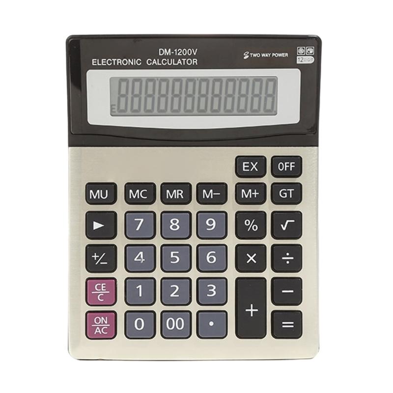 Portable 12 Digit Calculator with Comprehensive Functions for Home and Classroom Use