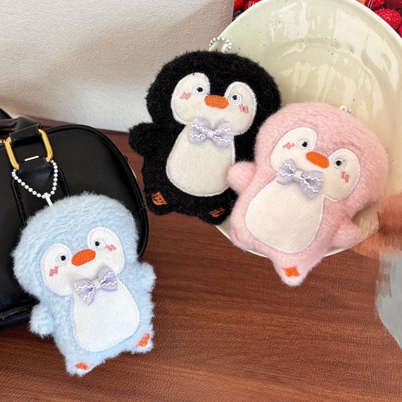 Cute Cartoon Bow Tie Penguin Plush Keychain Kawaii Penguin Stuffed Doll Pendant Backpack Decoration Pendant Accessories Gift