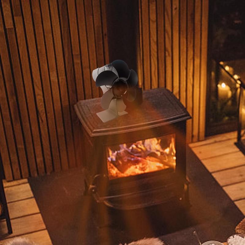 Fireplace Fan Heat Powered 6 Leaves Circulating Warm Air Fireplace Fan Quiet Non Electric Thermoelectric Wood Stove Fan