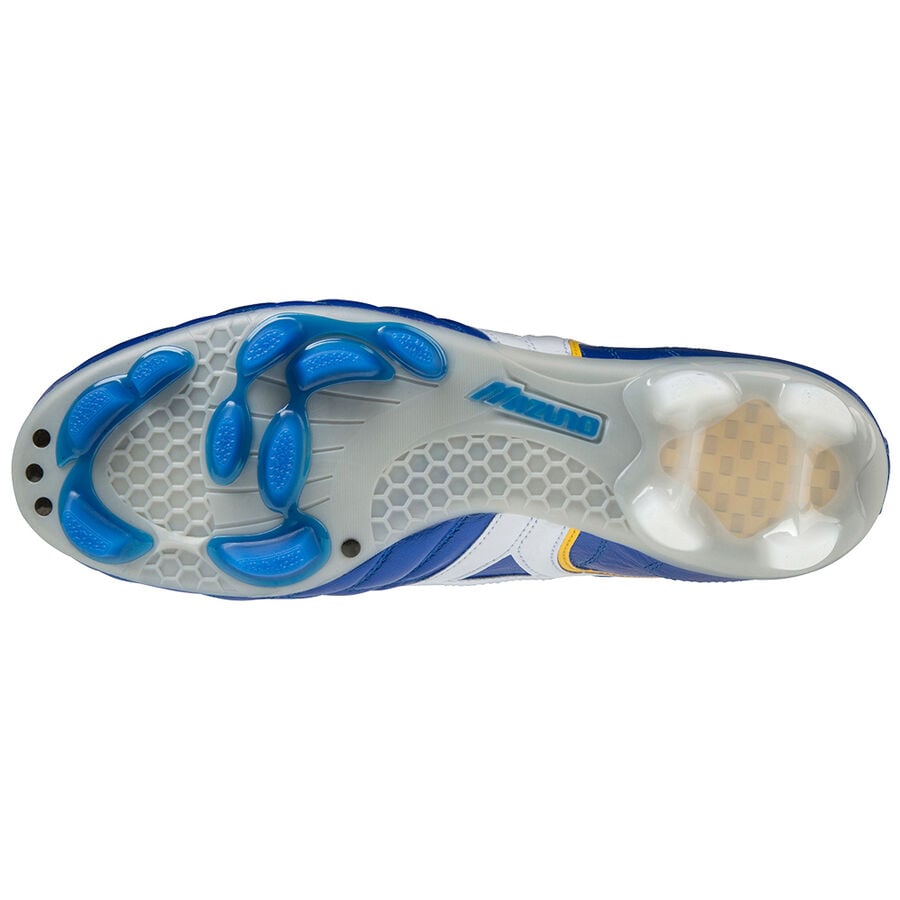Mizuno Wave Cup Legend Durable Soccer Shoes Men Soccer Shoes Blue White Yellow P1GA201901